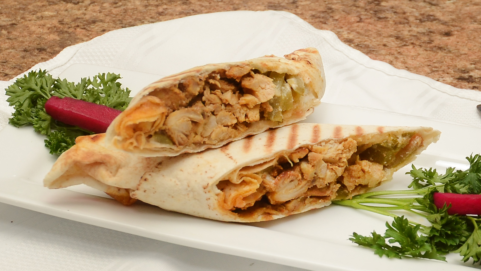 Order Chicken Shawarma Sandwich food online from Princess Mediterranean Grill store, Commerce Charter Township on bringmethat.com