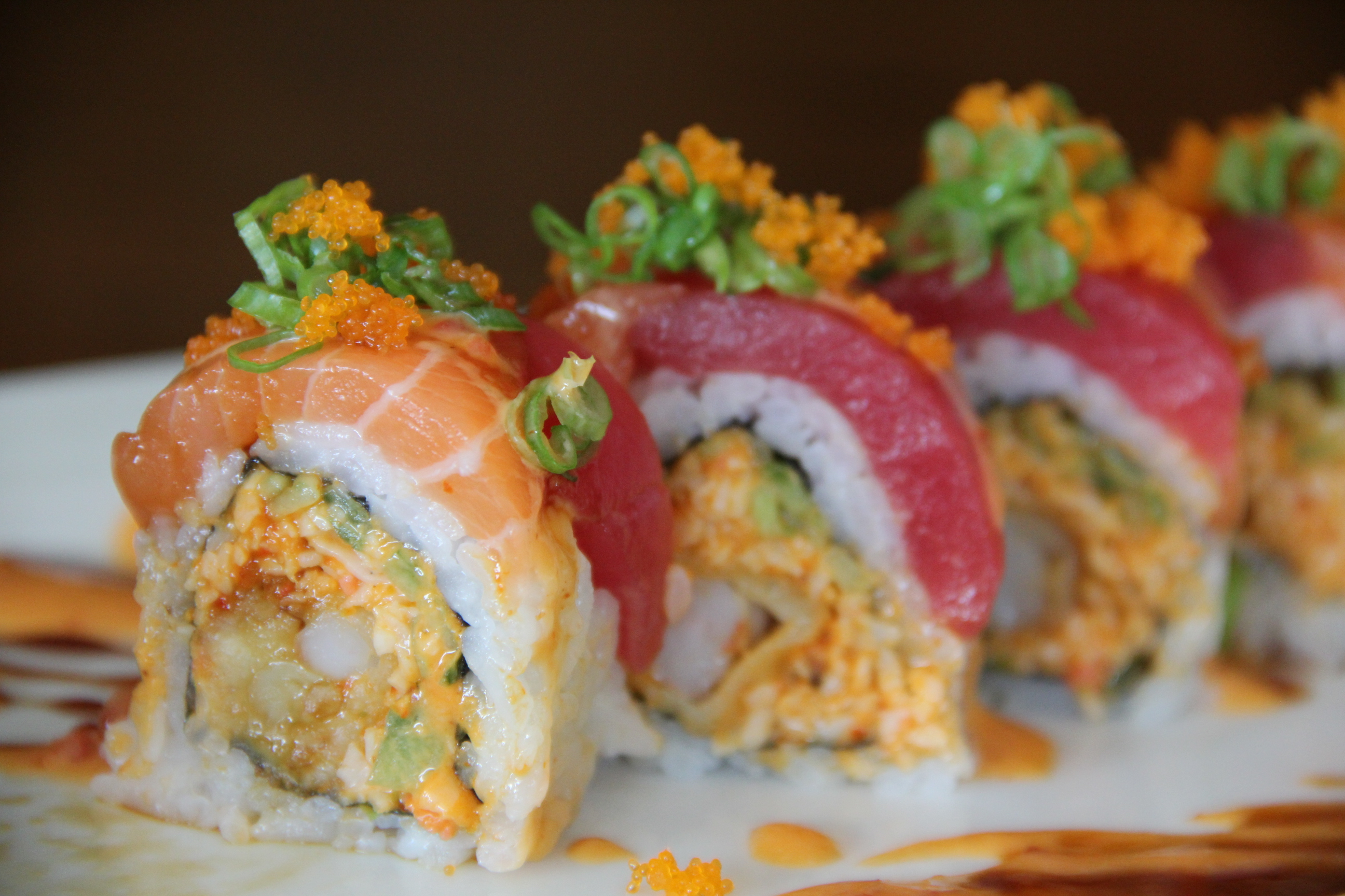 Order Sunset Roll food online from Tomomi Sushi store, Alhambra on bringmethat.com