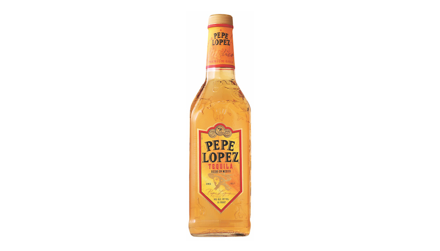 Order Pepe Lopez Premium Gold Tequila 50mL food online from Liquor Palace store, Burbank on bringmethat.com