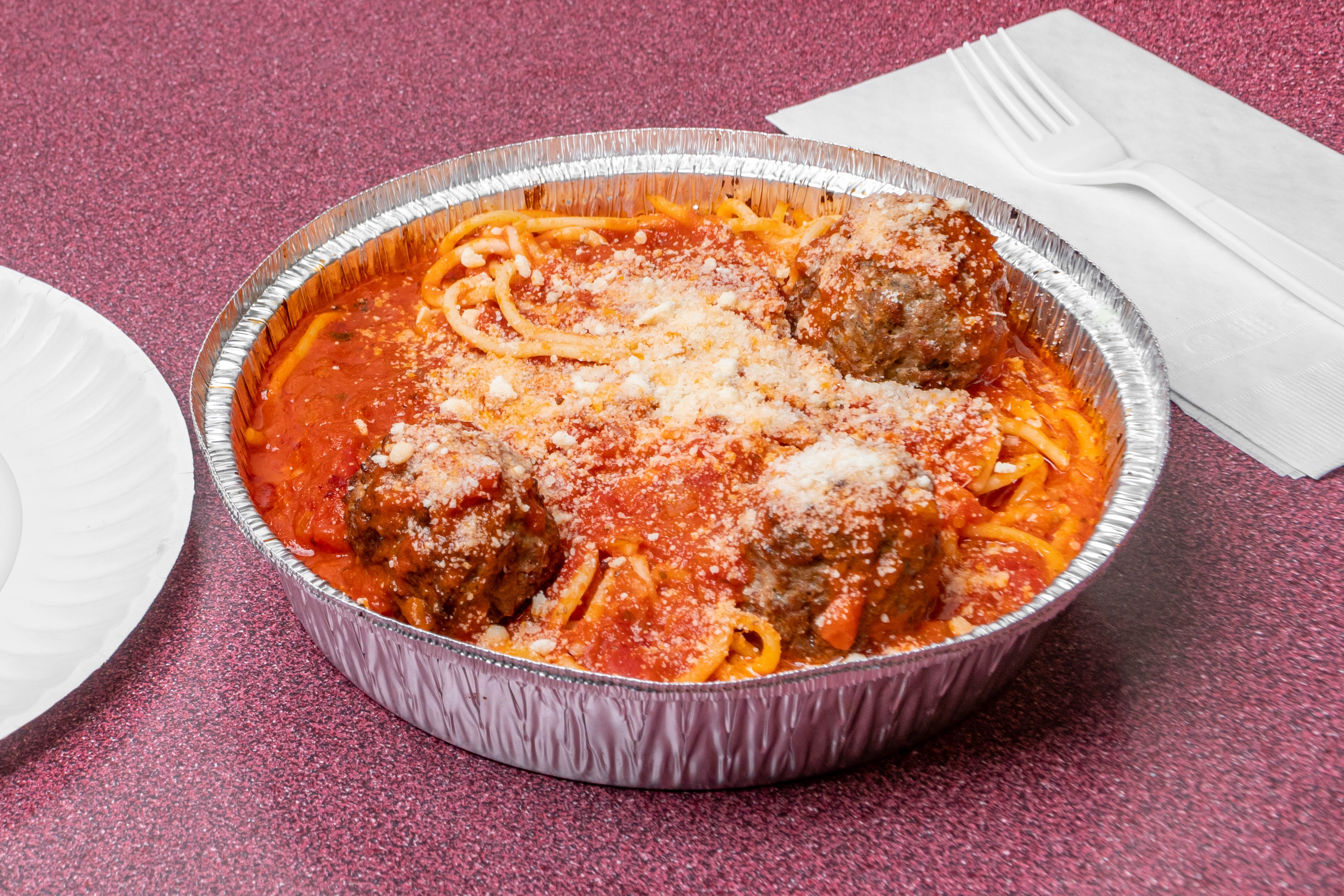 Order Spaghetti with Meatballs - Pasta food online from Pizza Pie Me store, Arlington on bringmethat.com