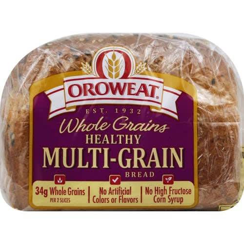 Order Oroweat · Whole Grains Healthy Multi-Grain Bread (24 oz) food online from United Supermarkets store, Plainview on bringmethat.com