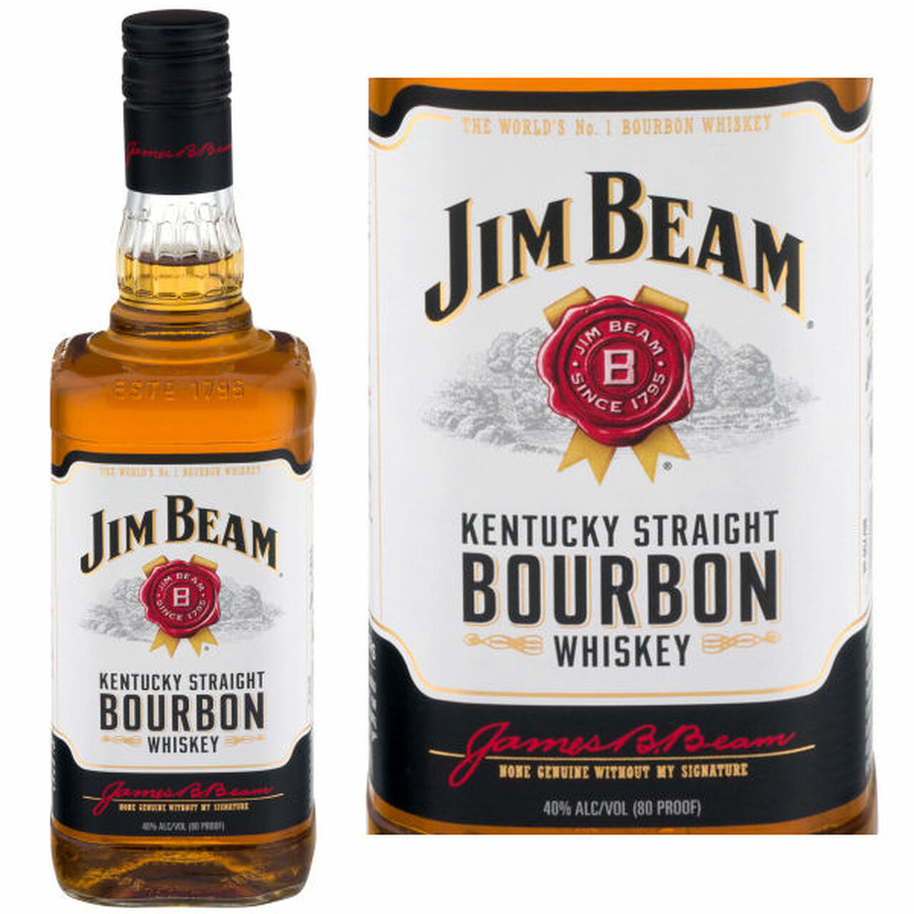 Order Jim Beam Bourbon Whiskey 750 ml. food online from Village Wine & Spirits store, Ventura on bringmethat.com