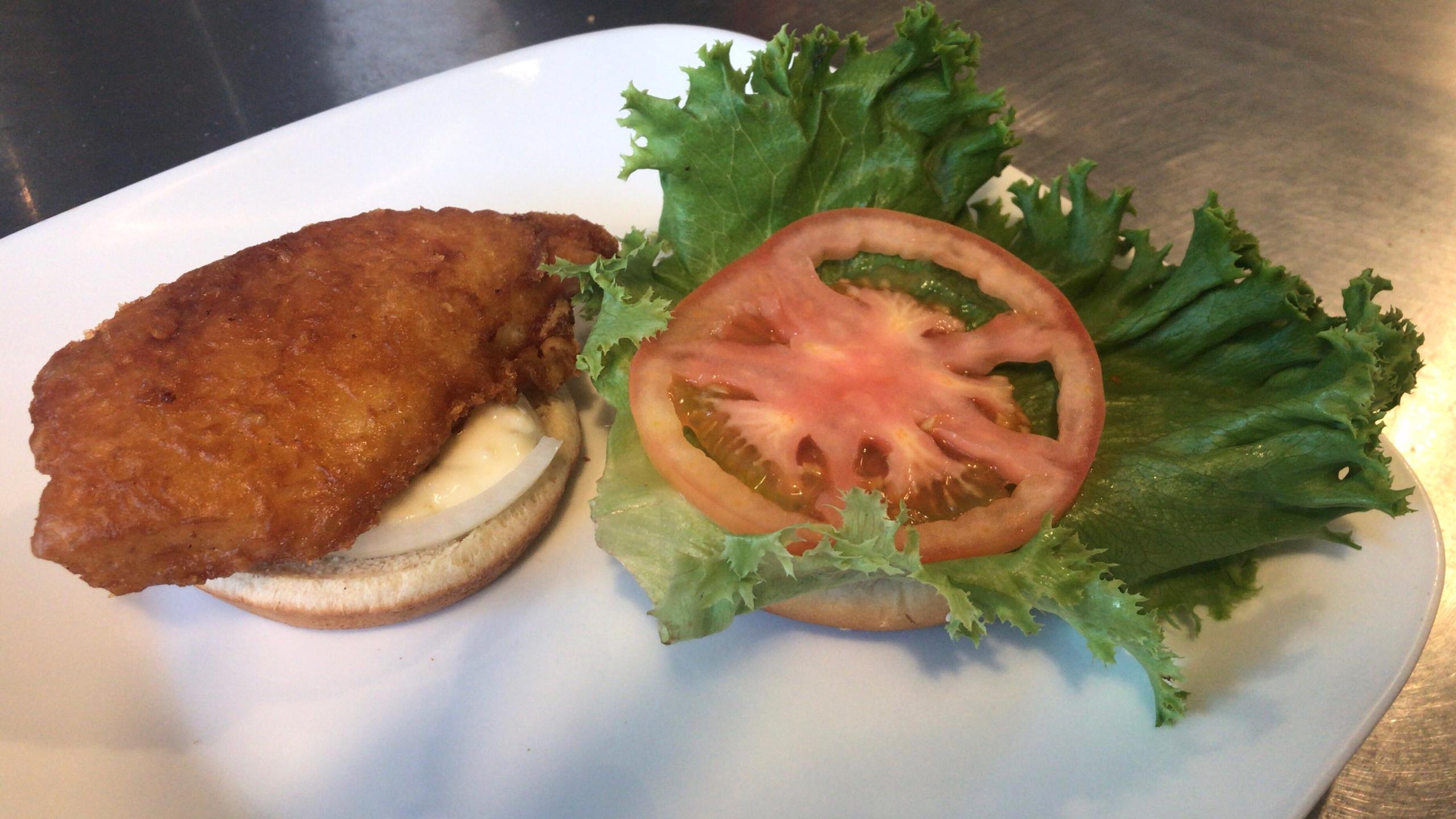 Order Battered Fish Sandwich Deluxe (Alaskan Cod) food online from Muncheez store, Miami Beach on bringmethat.com