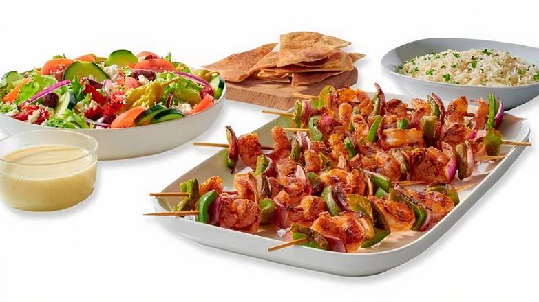 Order Grilled Shrimp Kebobs (for 4) food online from Taziki Mediterranean Café store, Sandy Springs on bringmethat.com