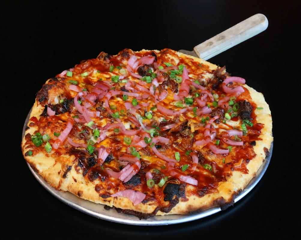 Order The Red Barn BBQ Pizza food online from The Red Barn Restaurant & Brewery store, Mount Prospect on bringmethat.com