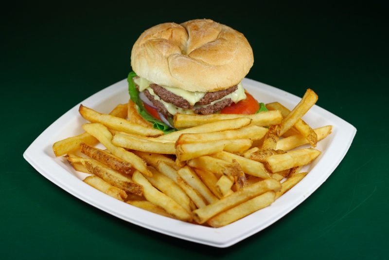 Order Pedone's Double Burger with Fries food online from Pedone Pizza store, Hermosa Beach on bringmethat.com