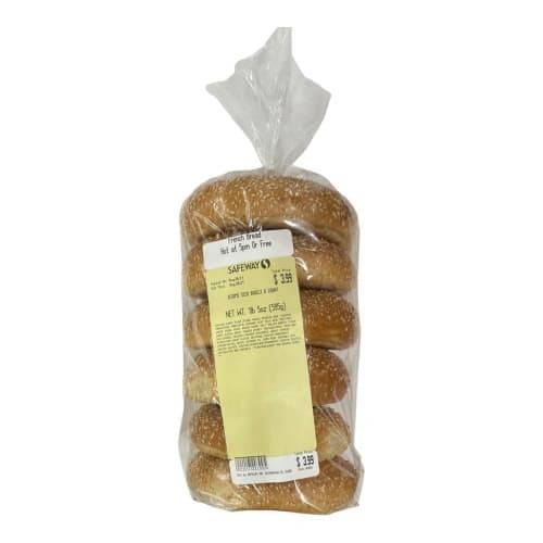 Order Fresh Baked Sesame Seed Bagels (6 ct) food online from Safeway store, Rehoboth Beach on bringmethat.com