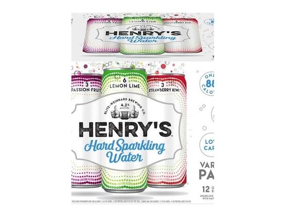 Order Henry's Hard Sparkling Water Variety Pack Spiked Seltzer - 12x 12oz Cans food online from Leo's Liquor store, Chicago on bringmethat.com
