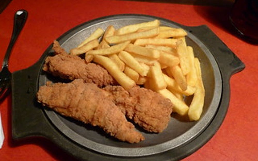 Order Chicken Fingers Platter - 5 Pieces food online from Pino's Pizzeria store, Easton on bringmethat.com