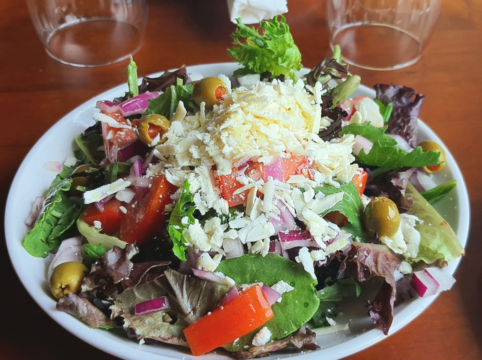 Order Mixed Green Salad w/feta food online from Anatolia Cafe store, Cleveland Heights on bringmethat.com