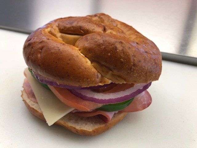 Order Ham and Cheese on a Toasted Pretzel Roll food online from Obee Sub Shoppe store, LaSalle on bringmethat.com