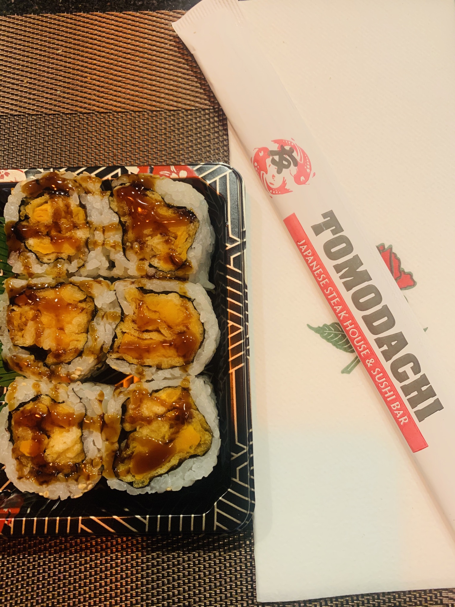 Order 3. Sweet Potato Roll food online from Tomodachi Japanese Steakhouse & Sushi Bar store, Royersford on bringmethat.com