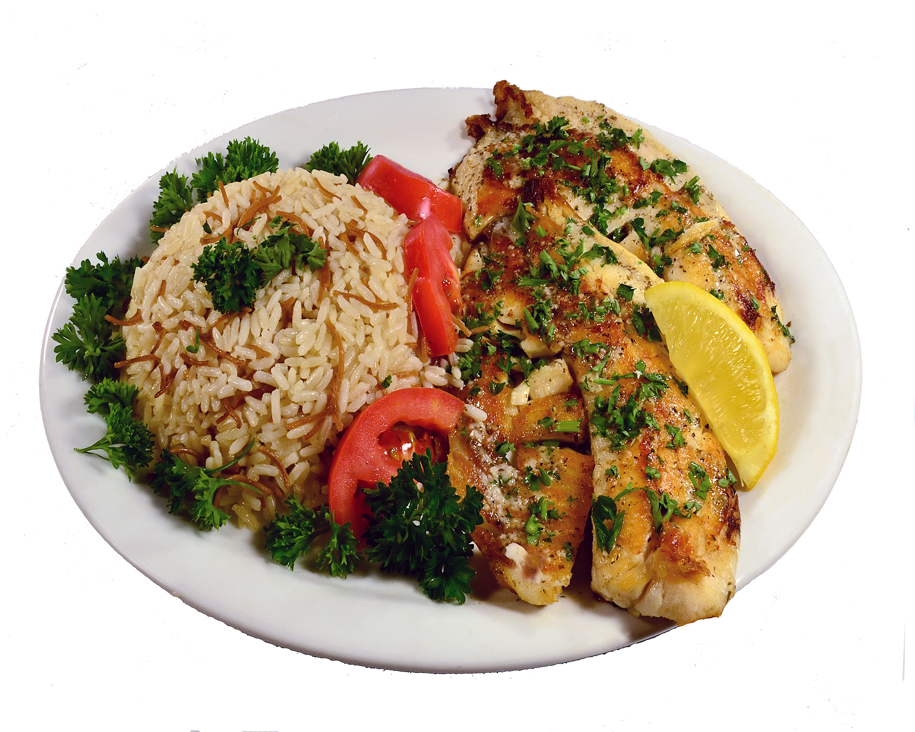 Order Fish Entree food online from Red Moon Lounge store, Valley Village on bringmethat.com