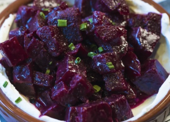 Order Roasted Beets + Labne 8oz food online from MishMish Cafe store, Montclair on bringmethat.com