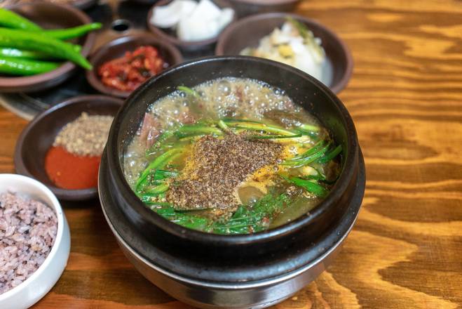 Order Black Goat Soup (Yeomso Tang) food online from Koreana Restaurant store, Beaverton on bringmethat.com