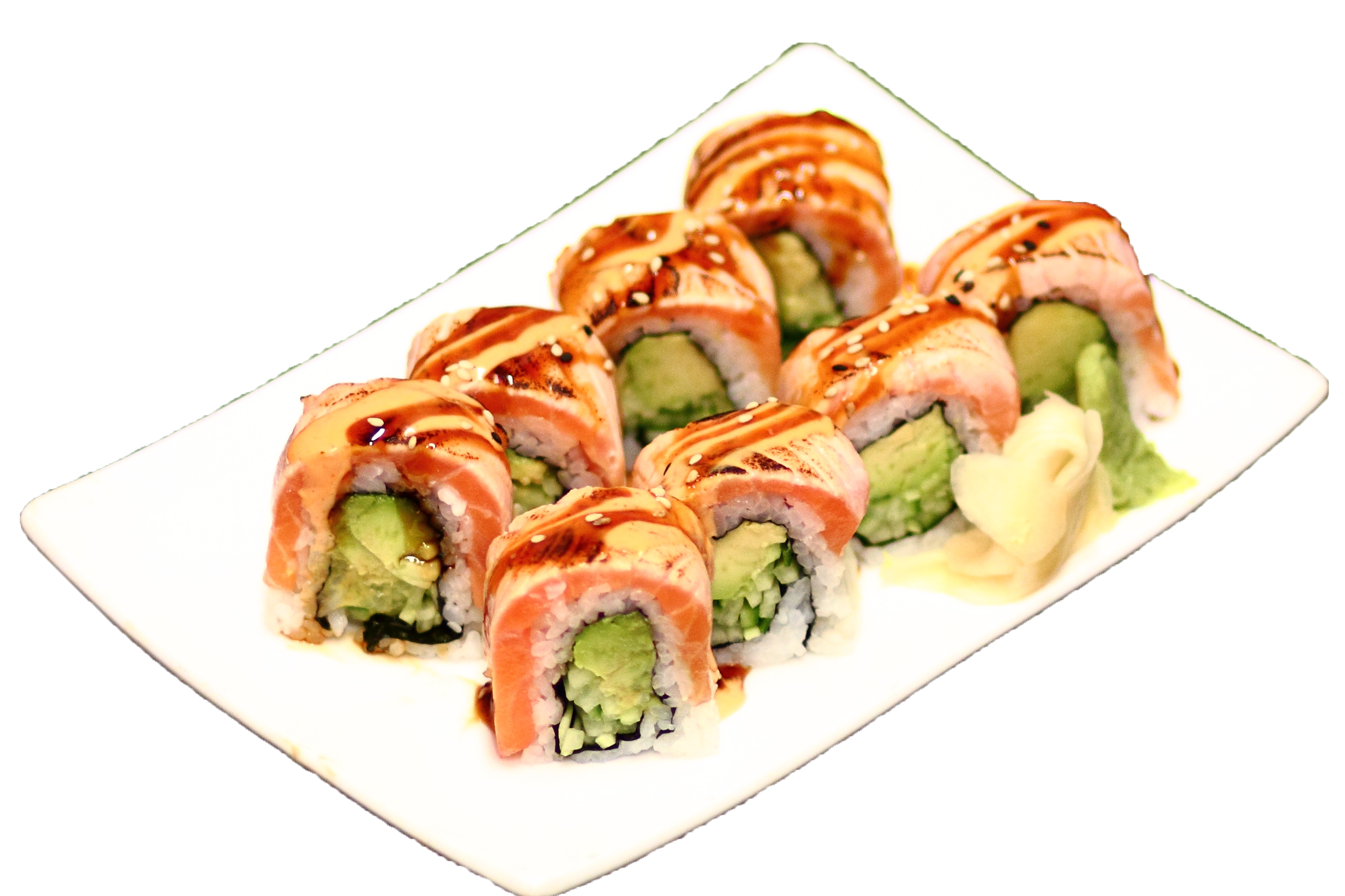 Order Double Spicy Salmon Roll food online from Ginger Exchange store, Watertown on bringmethat.com
