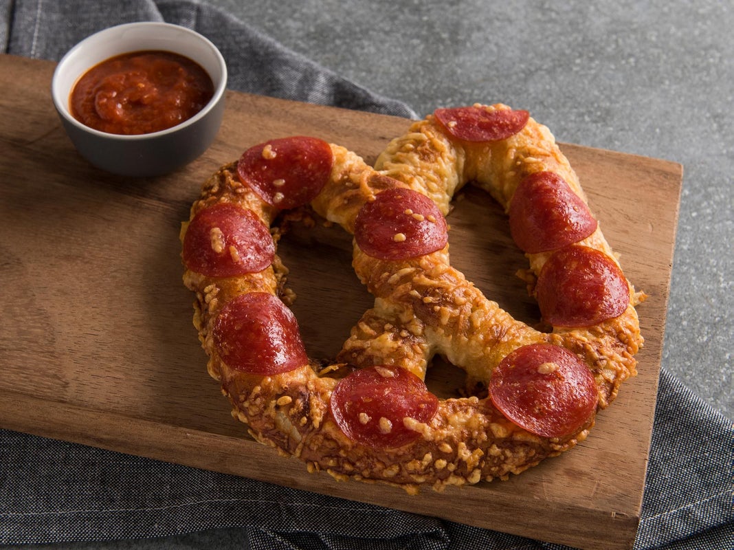 Order Pepperoni Pretzel food online from Auntie Anne store, Anchorage on bringmethat.com