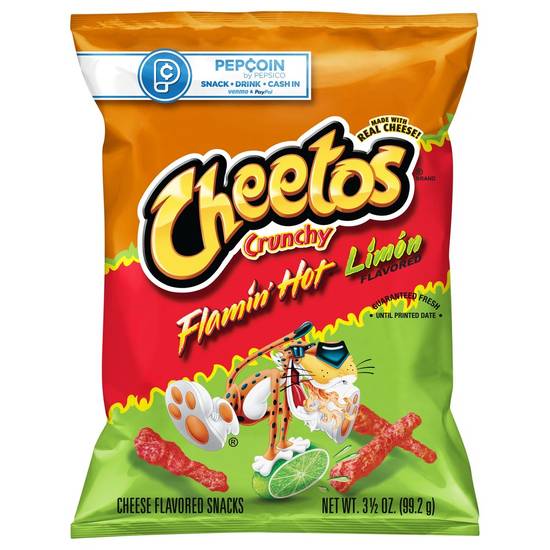 Order Cheetos Crunchy Cheese Flavored Snacks Flamin' Hot Limon (3.5 oz) food online from Rite Aid store, Yamhill County on bringmethat.com