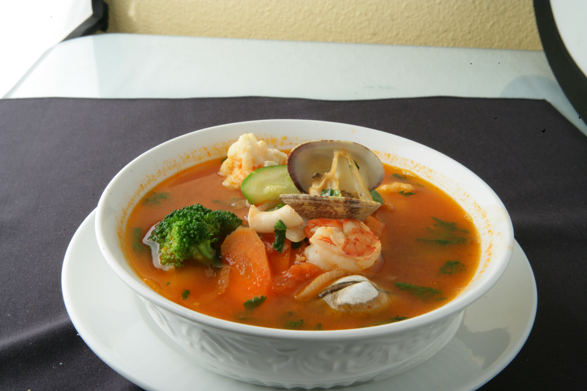 Order #30. Mixed Seafood Soup food online from Chapala Mexican Restaurant store, Brentwood on bringmethat.com