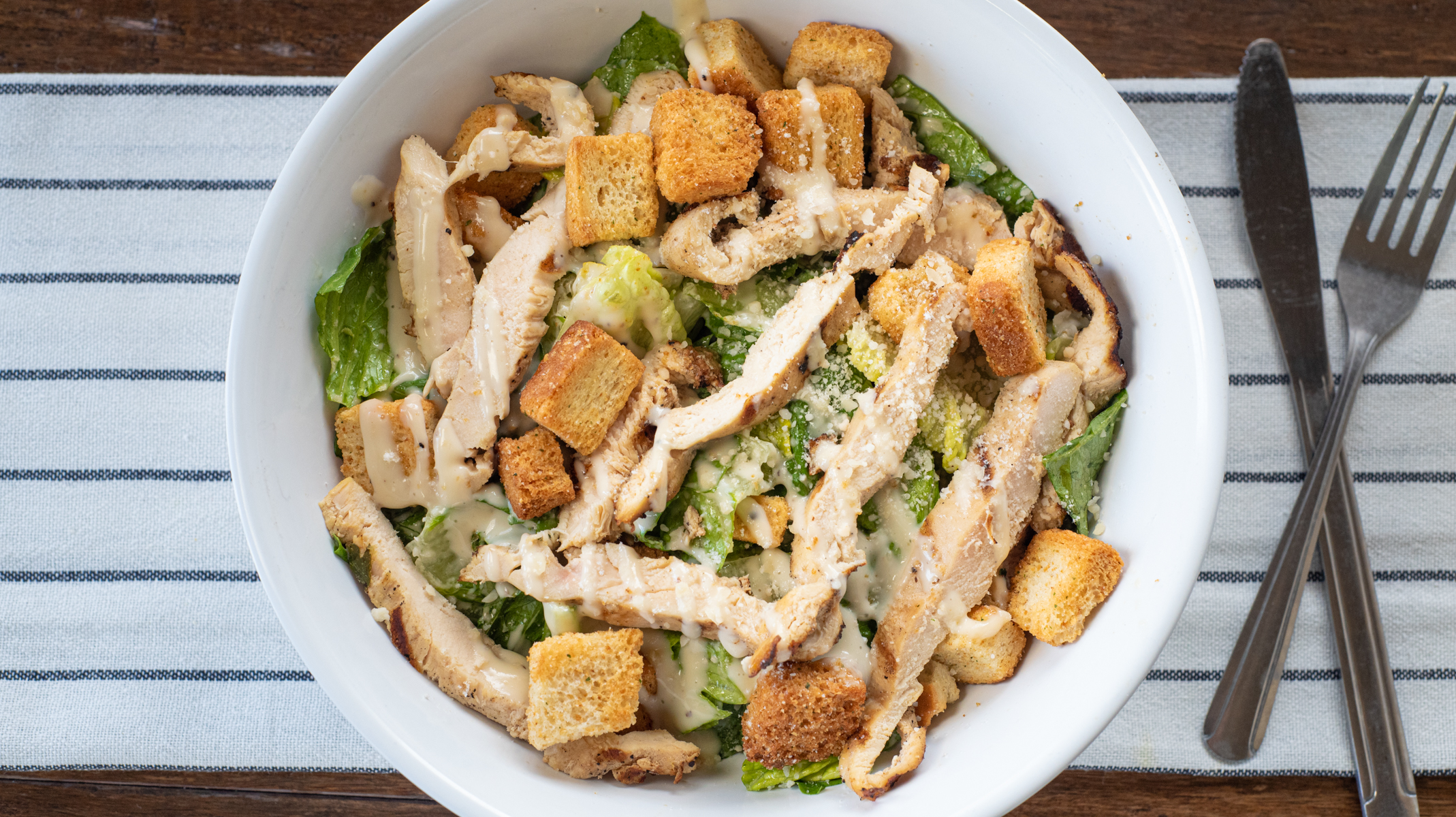 Order Caesar Salad with Grilled Chicken food online from Westover Pizza store, Stamford on bringmethat.com