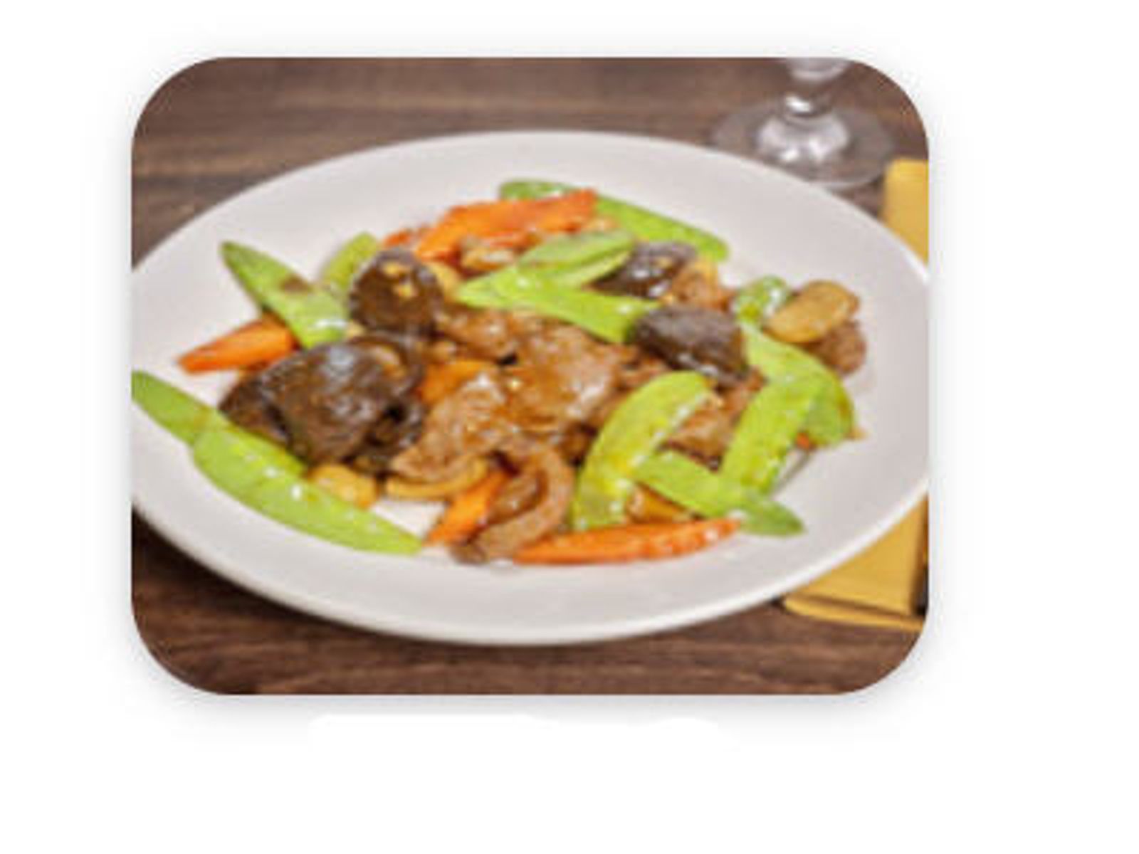Order Beef With Snow Peas & Shitake Mushroom 雪豆牛肉 food online from O & C China Bistro store, Sebastopol on bringmethat.com