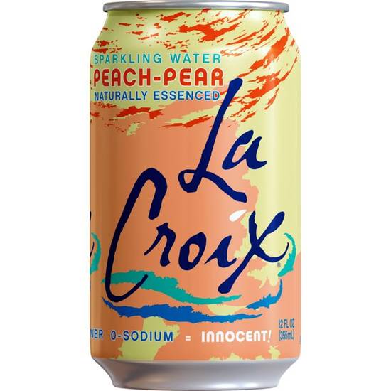 Order Lacroix Peach Pear Sparkling Water food online from Deerings Market store, Traverse City on bringmethat.com