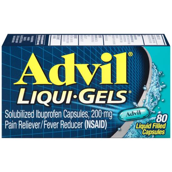 Order Advil Pain Reliever and Fever Reducer for Adults Tablets with Ibuprofen 200 mg (80 ct) food online from Rite Aid store, Warren on bringmethat.com