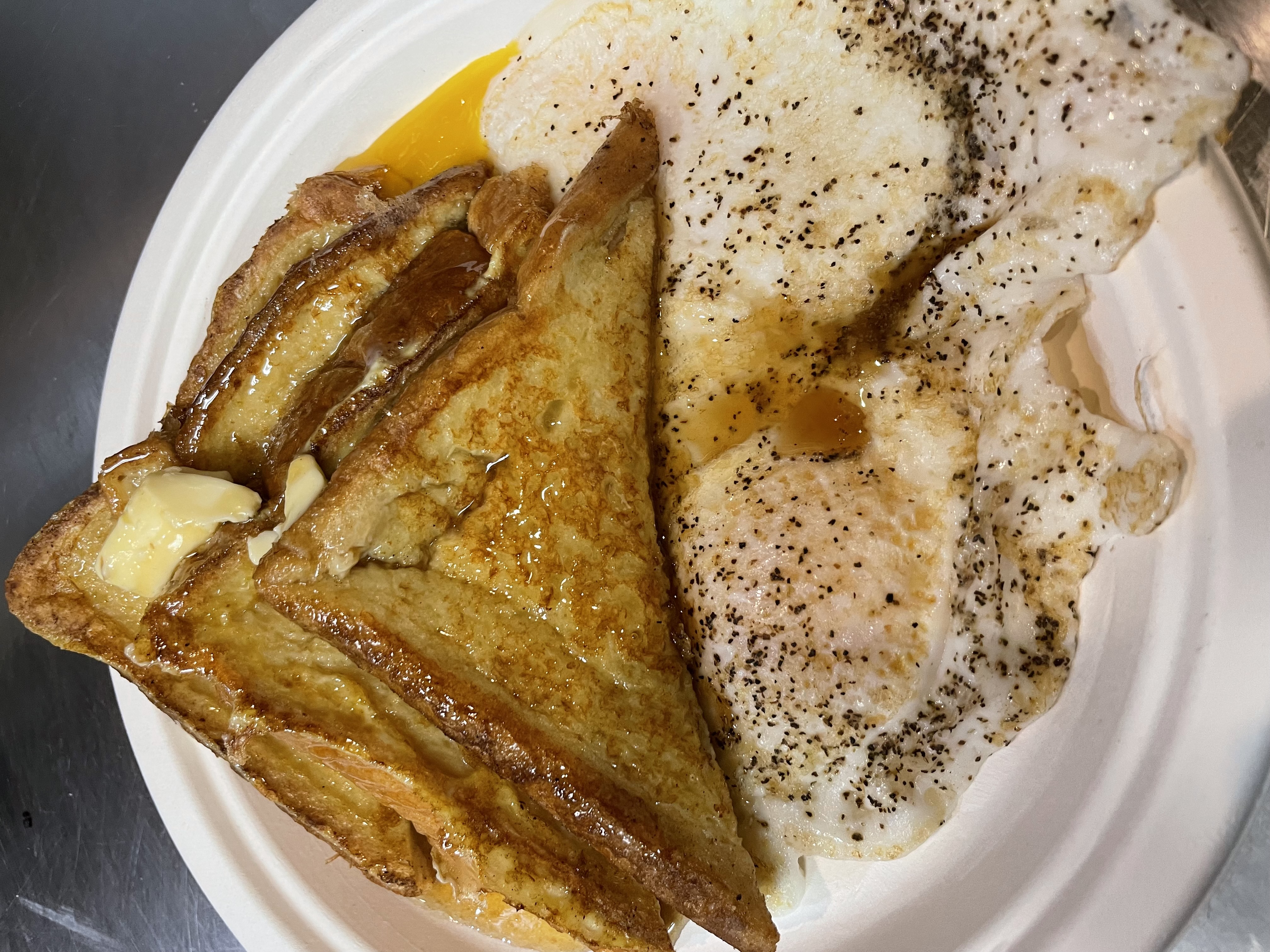 Order French Toast with 2 Eggs any Style food online from Yardley Bagel Cafe store, Yardley on bringmethat.com