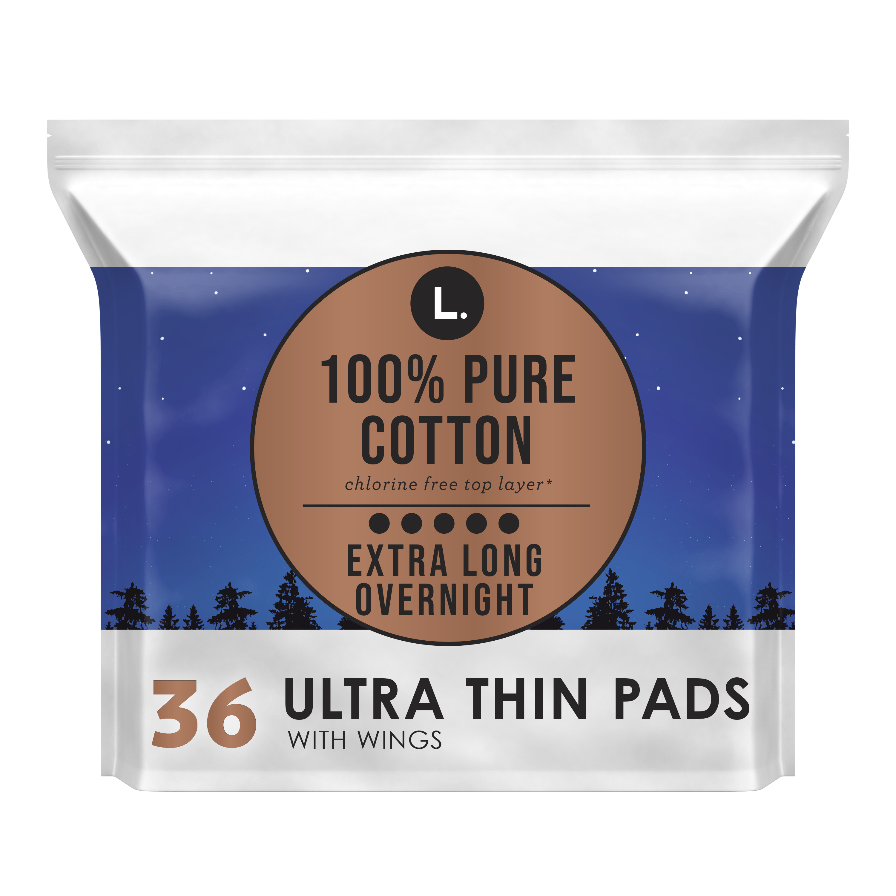 Order L. Ultra Thin Overnight Absorbency Pads with Wings - Chlorine Free, 36 ct food online from Rite Aid store, Chino Hills on bringmethat.com