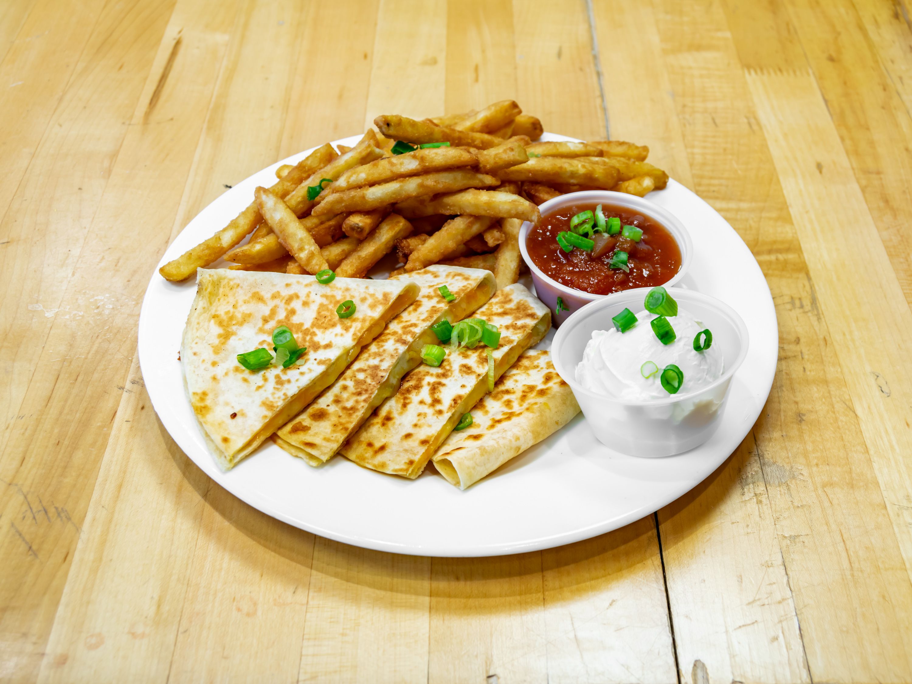Order Cheese Quesadilla with Fries food online from Paolo Kitchen store, New Providence on bringmethat.com