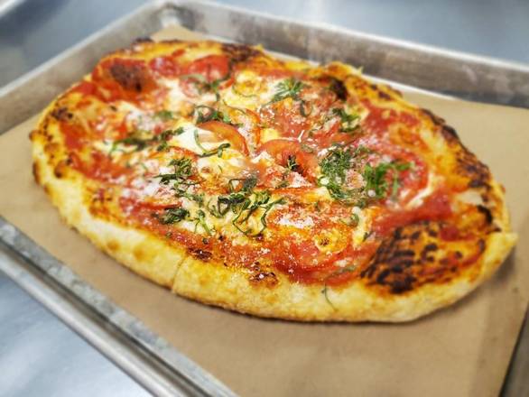 Order Margherita Flatbread food online from Thimble Island Brewing Company store, Branford on bringmethat.com