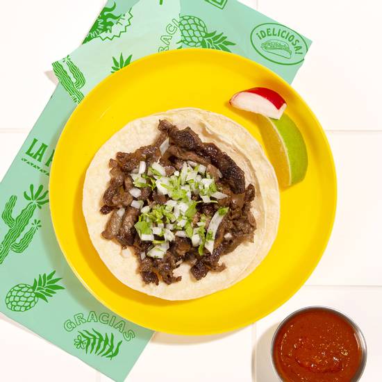 Order Carne Asada Taco food online from La Pina Cantina Mexican Grill store, Chicago on bringmethat.com