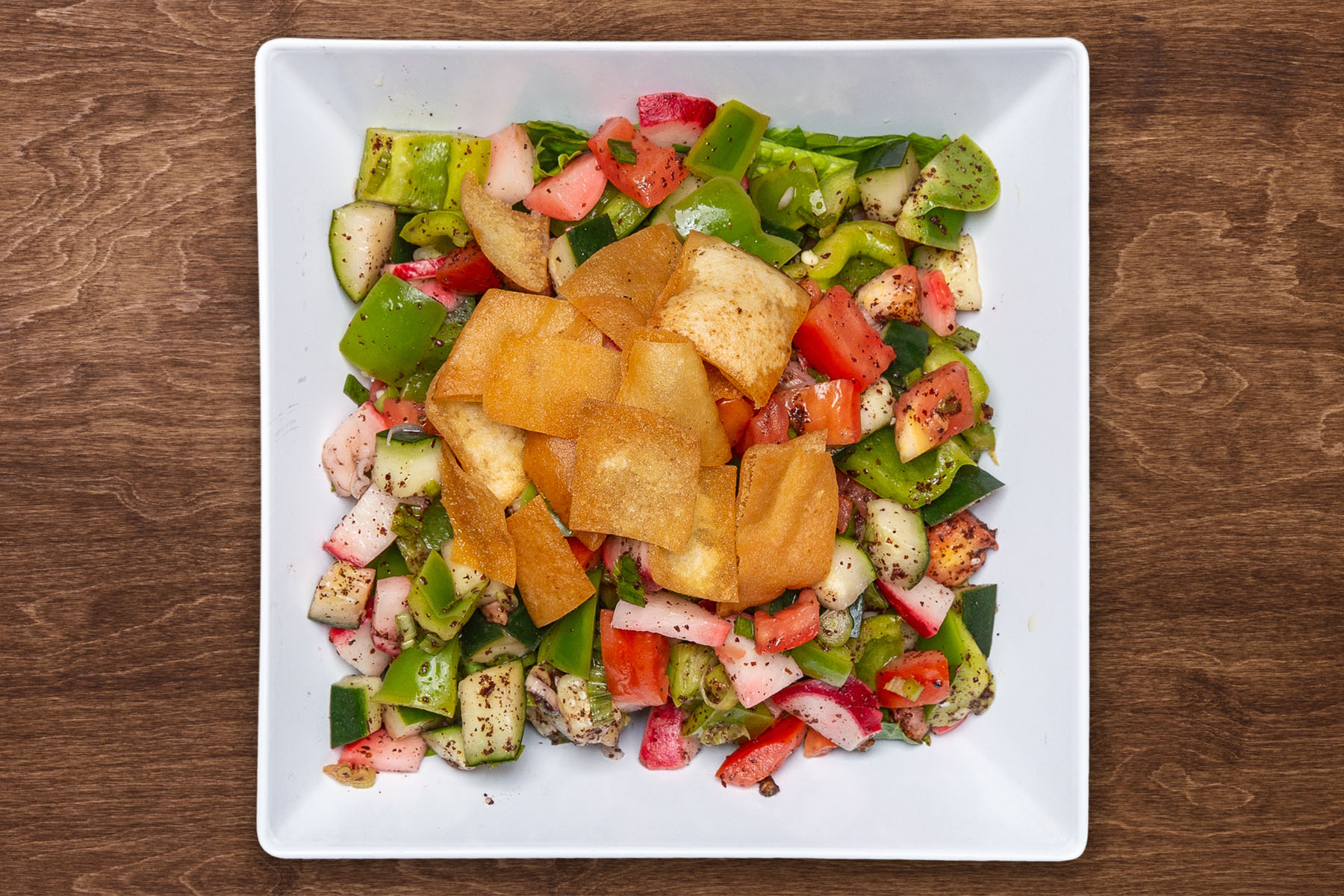 Order Fattouche Salad food online from The Green Olive store, Santa Fe Springs on bringmethat.com