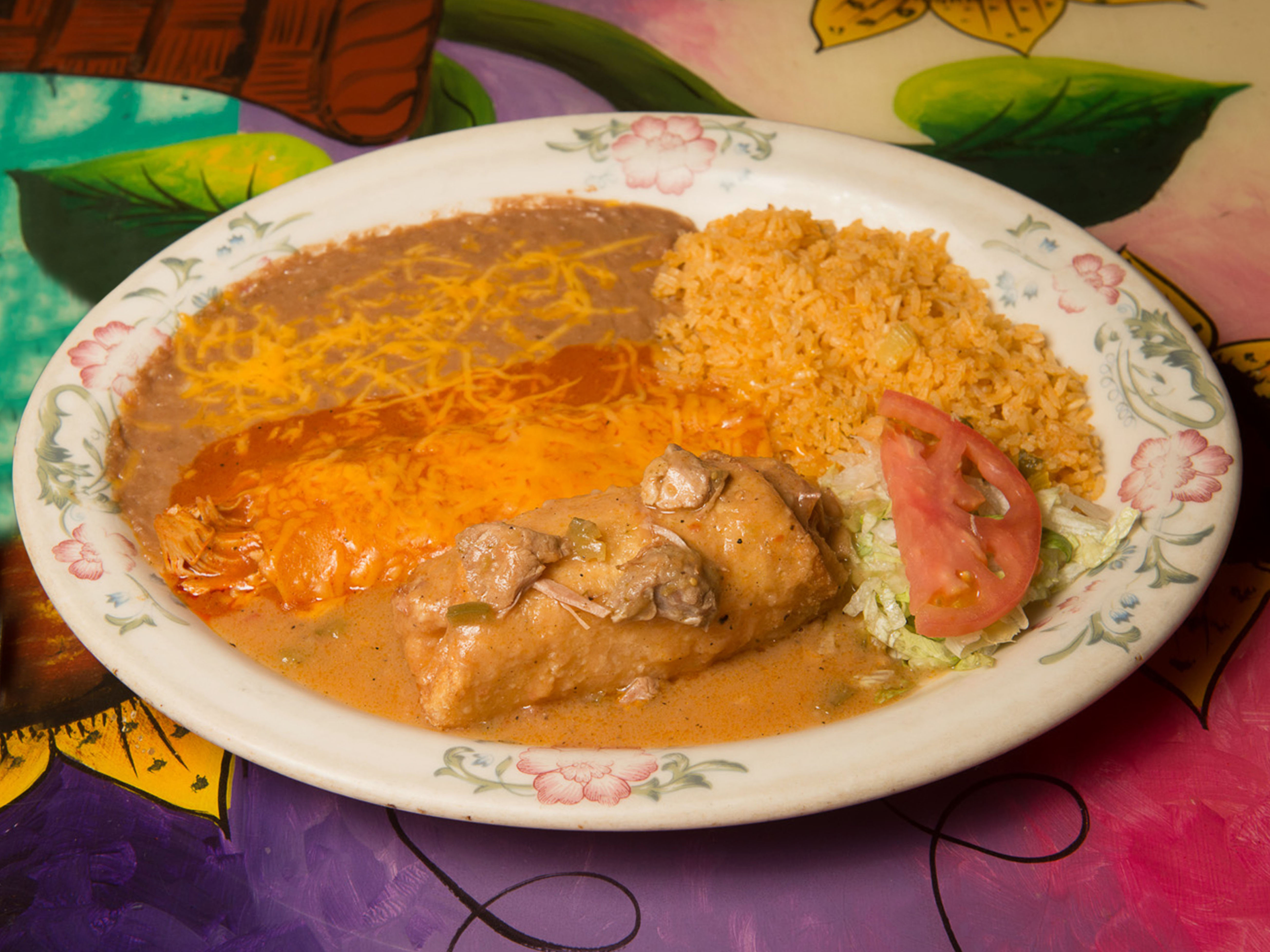 Order 12. 1 Enchilada and 1 Chile Relleno Combination food online from 3 Margaritas store, Wheat Ridge on bringmethat.com