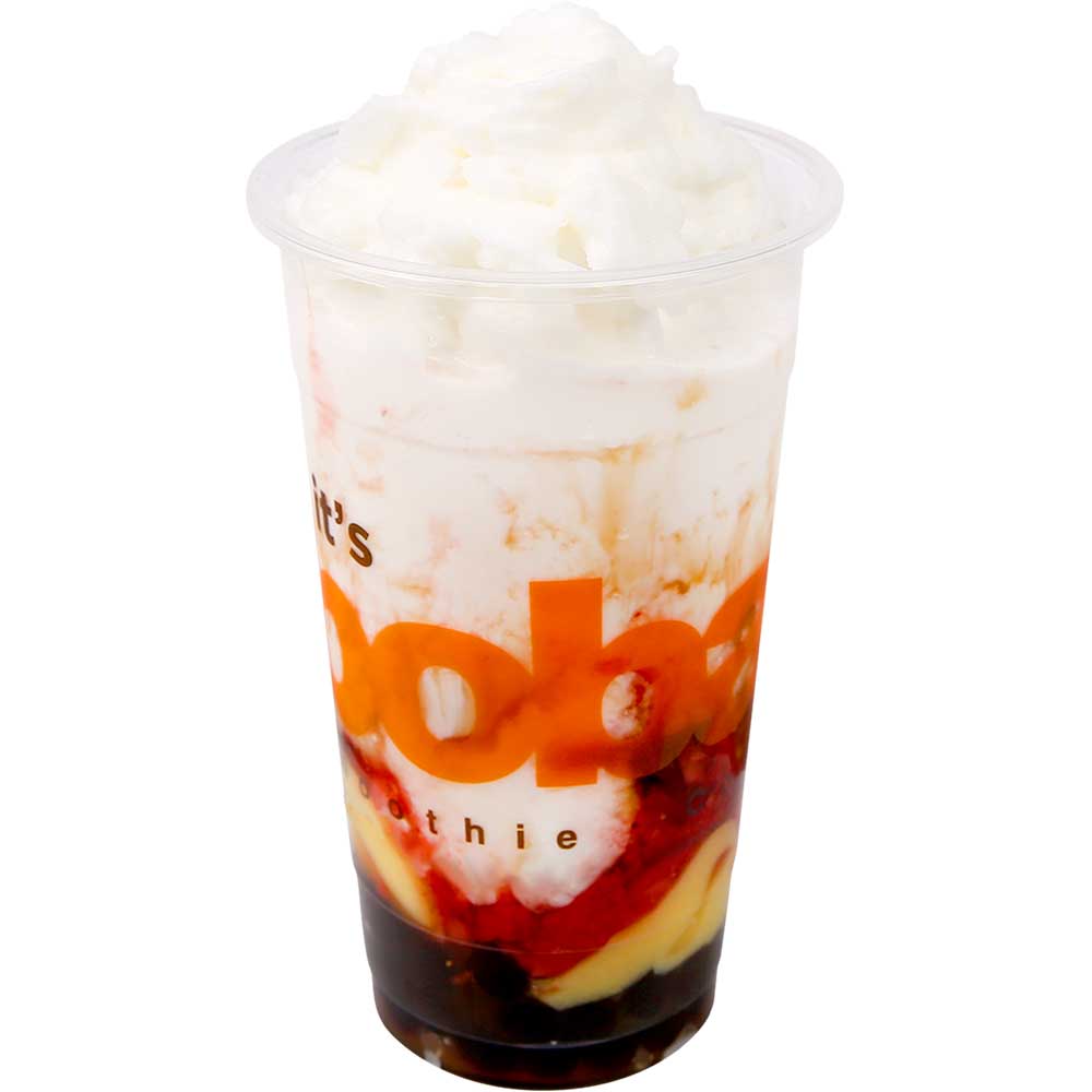 Order #3 Frosty Milk with Strawberry, Pudding and Honey Boba food online from Boba Time store, Buena Park on bringmethat.com