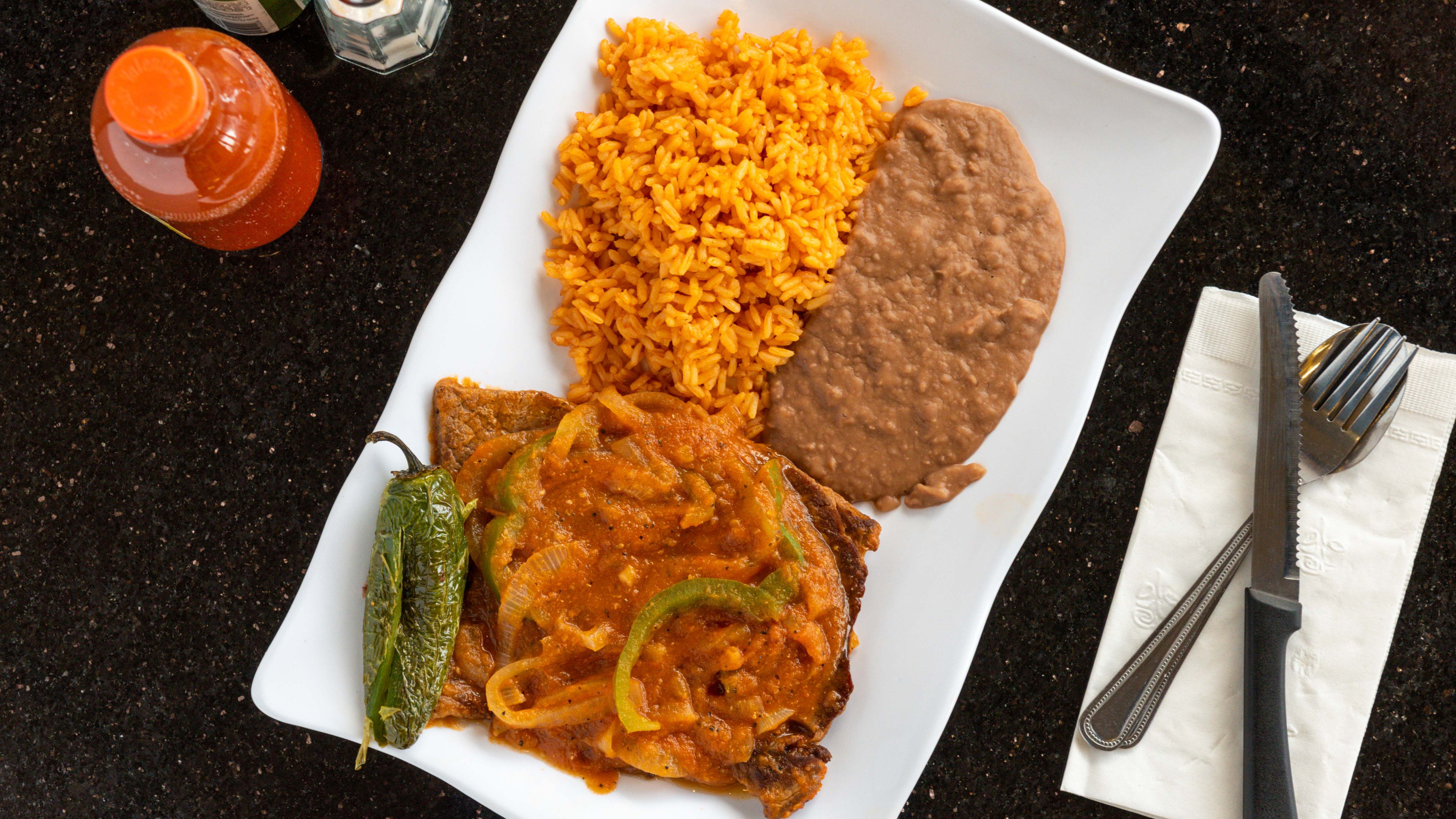 Order Bistec Ala Mexicana / steak Mexican style  food online from El Tapatio store, Bladensburg on bringmethat.com