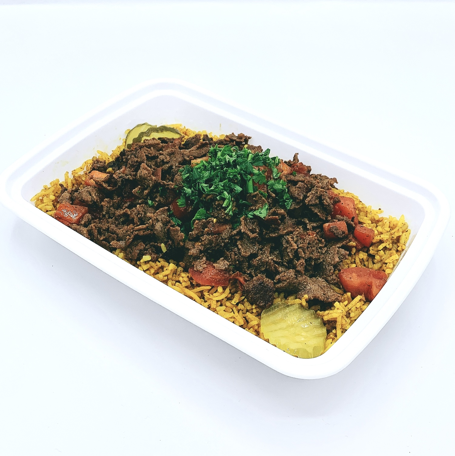 Order Beef Shawarma Over Rice food online from Heroes Meal store, Midland on bringmethat.com