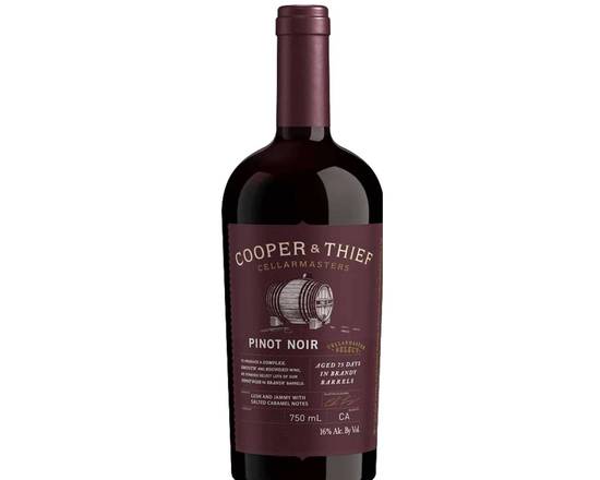 Order Cooper & Thief Cellarmasters, Pinot Noir Brandy Barrel Aged California (2019) · 750 mL food online from House Of Wine store, New Rochelle on bringmethat.com