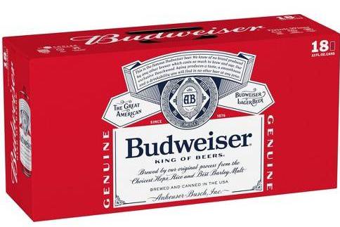 Order Budweiser 18pk/ 12 oz. cans (5% ABV) food online from Central Liquor Market store, Los Angeles on bringmethat.com