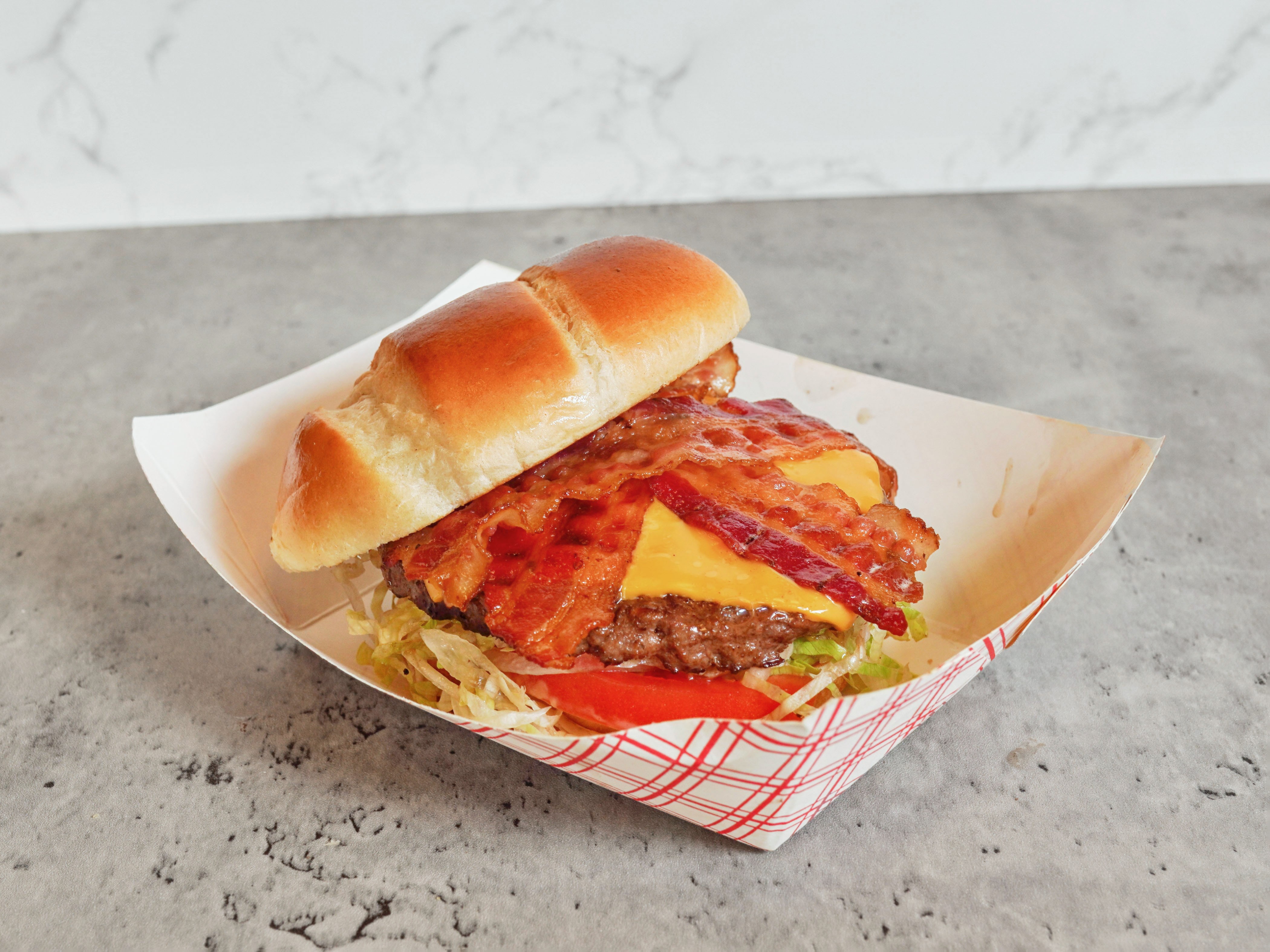 Order Bacon Cheese Burger food online from Old Chicago Red Hots store, Gurnee on bringmethat.com