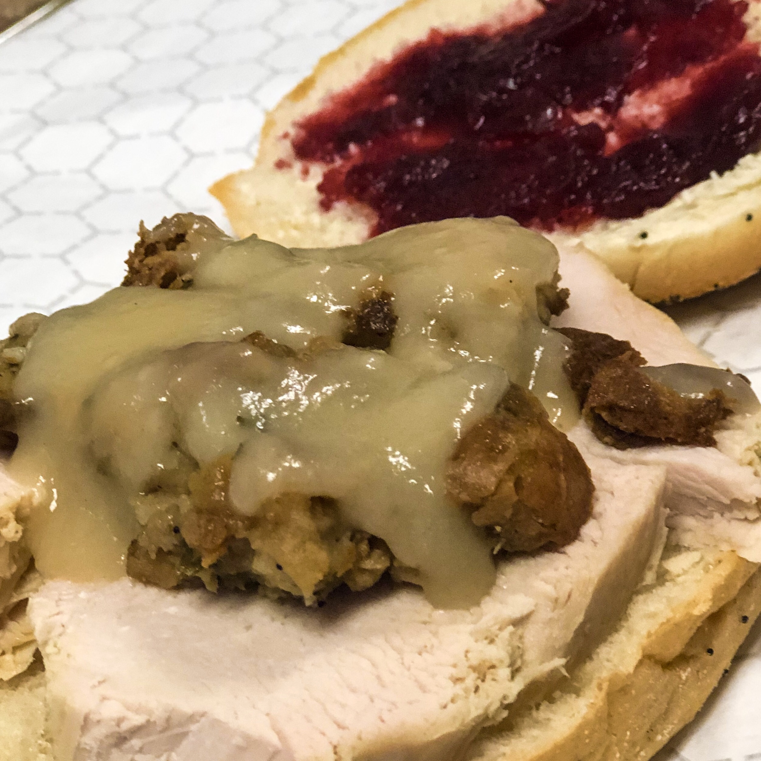 Order Thanksgiving Stuffer Sandwich food online from Stateline Delicatessen & Caterers store, Greenwich on bringmethat.com