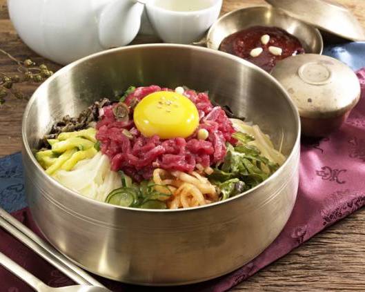 Order Korean Beef Tartare Bibimbap 육회비빔밥 food online from Tree Garden store, Houston on bringmethat.com