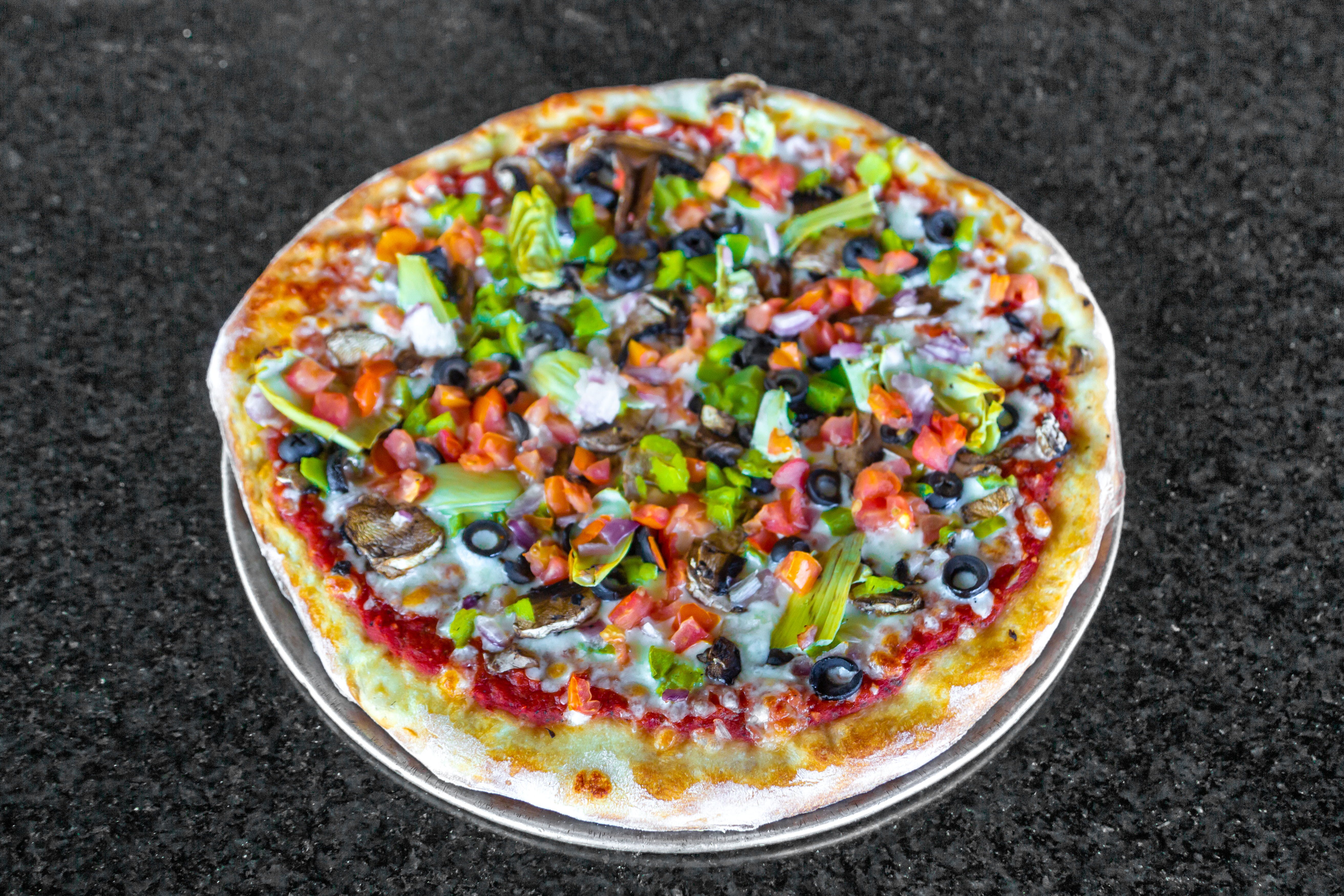 Order Veggie Supreme Pizza - Small 12'' food online from Abos Pizza store, Highlands Ranch on bringmethat.com
