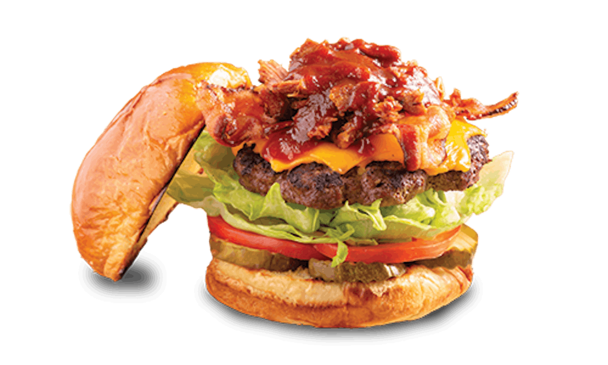 Order Double Bacon Cheddar Burger food online from Famous Dave's store, Fresno on bringmethat.com