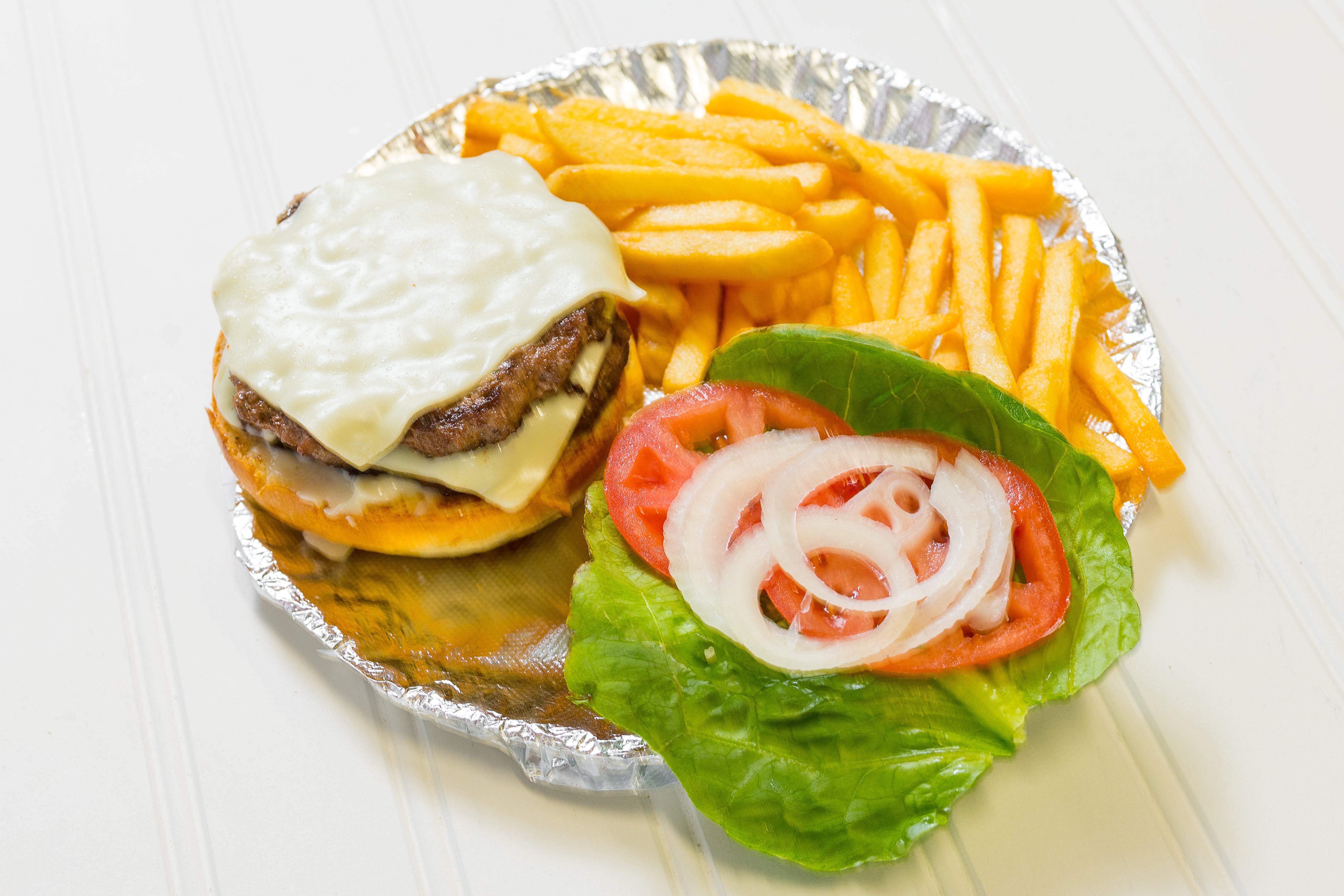 Order Double Cheeseburger - Burger food online from Ray 1 Pizza store, Reading on bringmethat.com