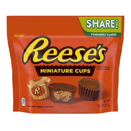 Order Reese's Milk Chocolate Peanut Butter Cups Miniatures (10.5 oz) food online from Rite Aid store, Eugene on bringmethat.com