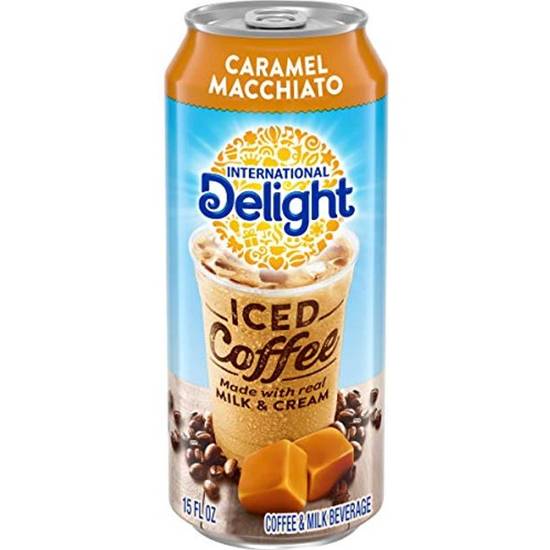 Order International Delight Caramel Macchiato Iced Coffee Can food online from Exxon Food Mart store, Port Huron on bringmethat.com