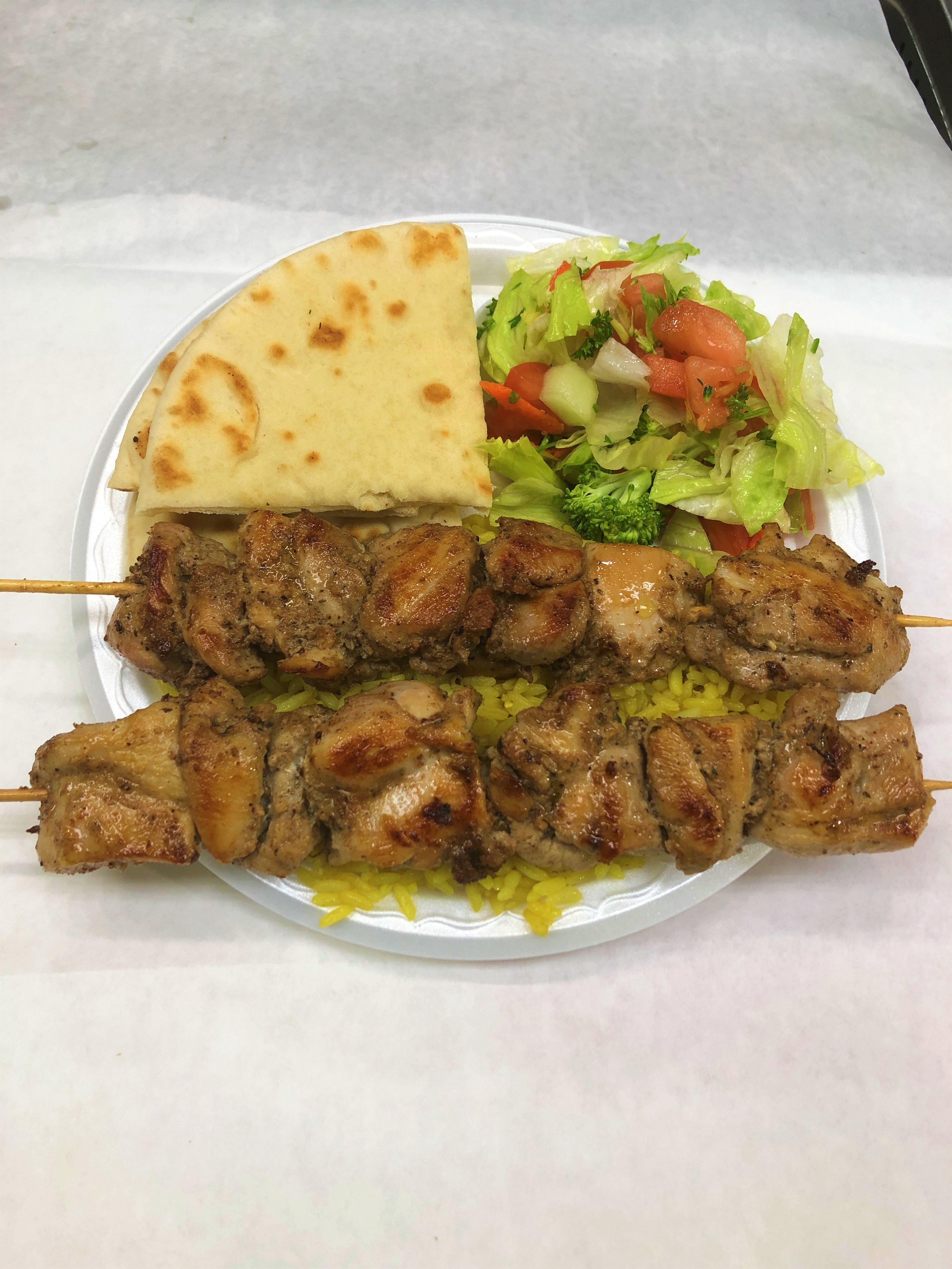 Order Chicken Kabob Plate food online from Koftaky Grill store, Hermitage on bringmethat.com
