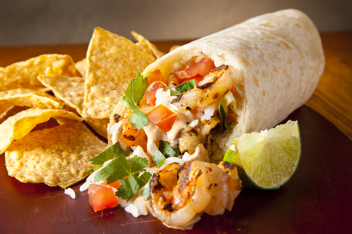 Order Baja Shrimp Burrito food online from Mixteco Mexican Grill store, Chicago on bringmethat.com