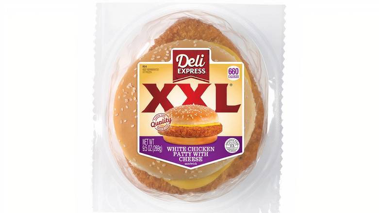 Order Deli Express XXL White Chicken Patty with Cheese Sandwich food online from Mac On 4th store, Alton on bringmethat.com